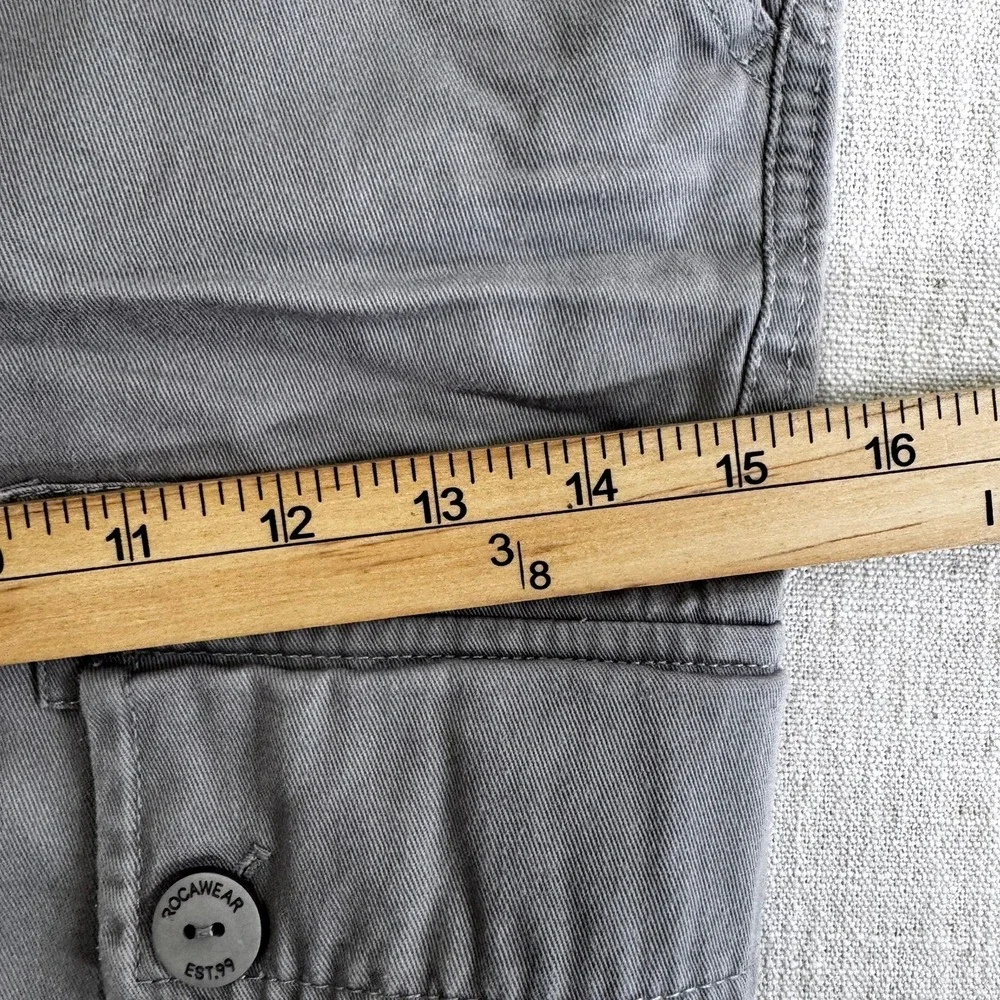 Rocawear‎ Classic Mens Gray Cotton Y2K Cargo Shorts Size 44 Elastic Waist
